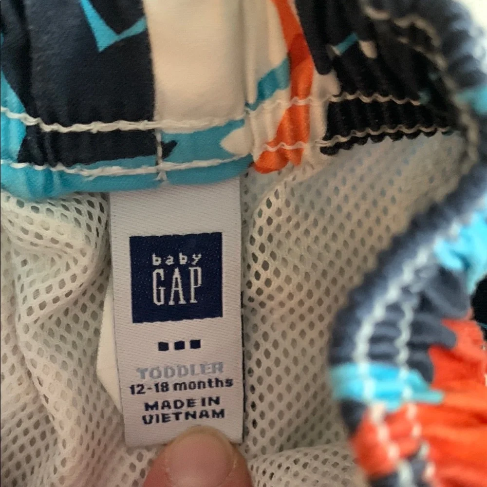 Baby Gap Tropical Blue and Orange Swim Trunks Size 12-18 Months